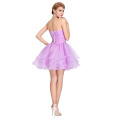 Grace Karin Sweetheart Perlen Sexy Günstige Short Lilac Heimkehr Kleider CL6077-4